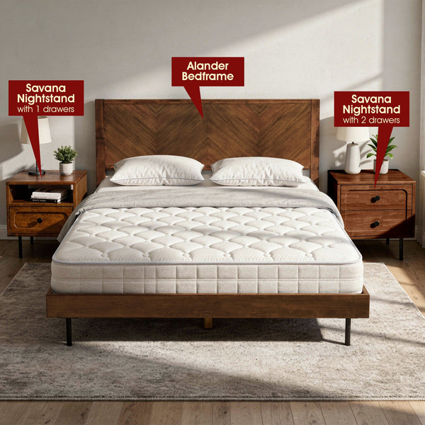 Savana Solid Wood 2-Drawer Nightstand - view 19