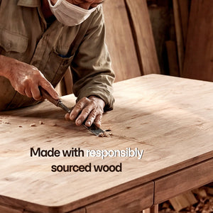 Wilma 48' Rubber Wood Desk - in use