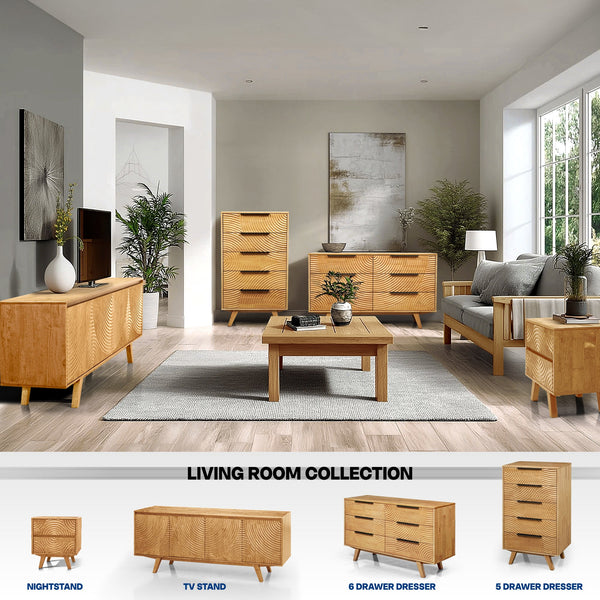 Harmony Solid Wood Dresser with 5 Drawers - product view