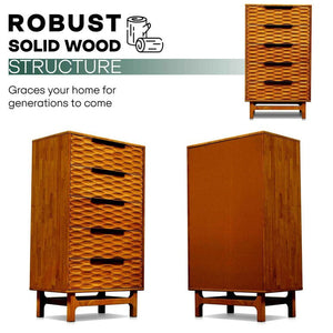 Elara Solid Wood Dresser with 5 Drawers - view 17