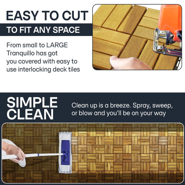 Tranquillo Solid Wood Premium Deck Tiles set 10 for Stylish Outdoor Spaces - view 16