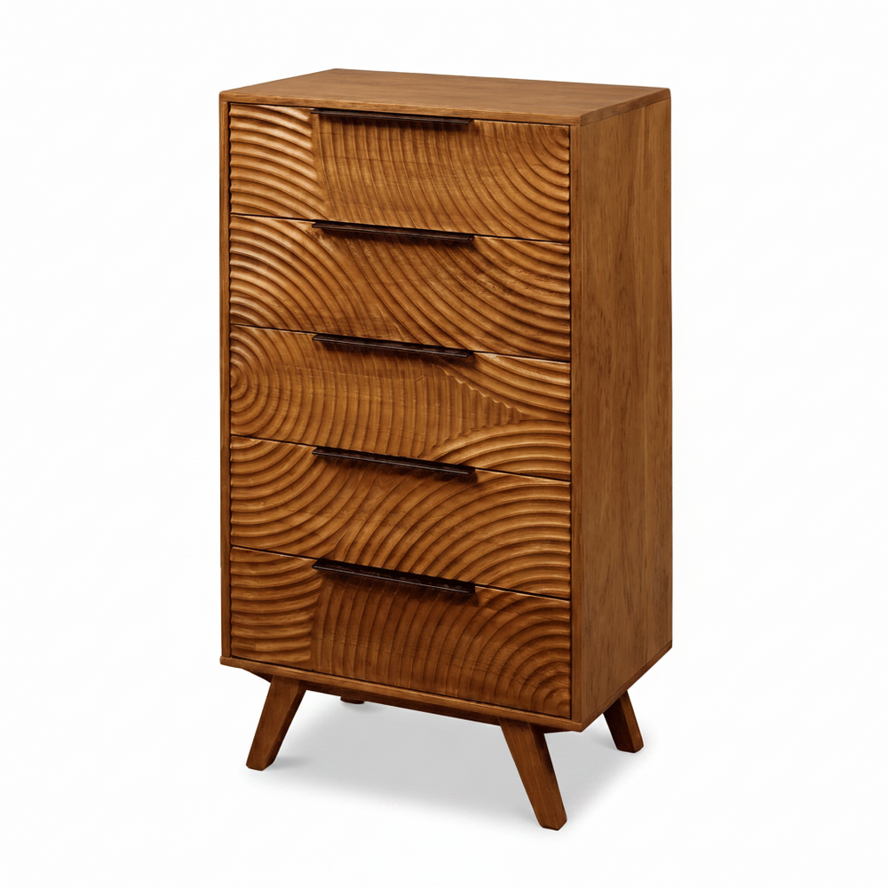 Harmony Solid Wood Dresser with 5 Drawers