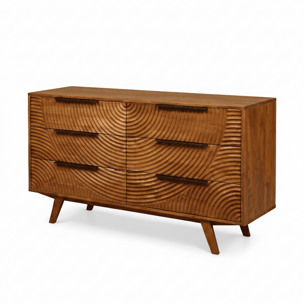 Harmony Solid Wood Dresser with 6 Drawers