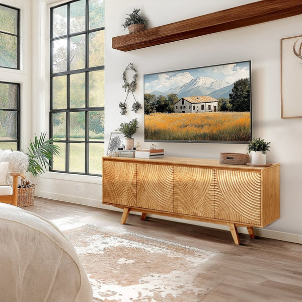 Harmony Wood TV Stand - side view