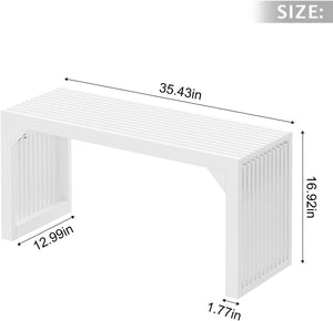 Hausvita HiKingQueens 35" Dining Bench, Indoor Wood Bench for Entryway,Living Room,Kitchen and Bedroom (Nature, Long Bench)