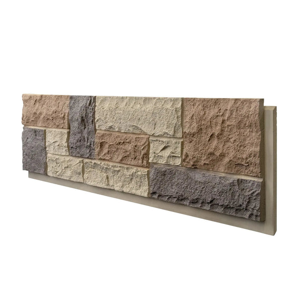 Faux Stone Wall Siding Panel, PU Stone Veneer Exterior, 46.46" x 13"