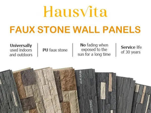 Faux Stone Wall Siding Panel, PU Stone Veneer Exterior, 46.46" x 13"