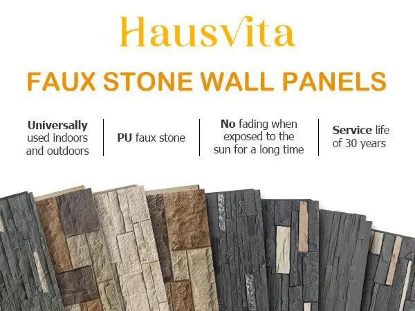 Faux Stone Wall Siding Panel, PU Stone Veneer Exterior, 46.46" x 13"