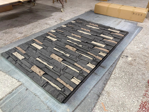Faux Stone Wall Siding Panel, PU Stone Veneer Exterior, 46.46" x 13"