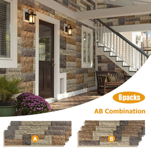 Faux Stone Wall Siding Panel, PU Stone Veneer Exterior, 46.46" x 13"