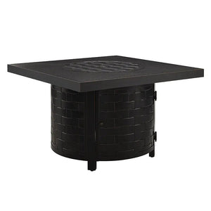 Henley 40' Round Aluminum Basketweave Convertible Gas Fire Pit Table