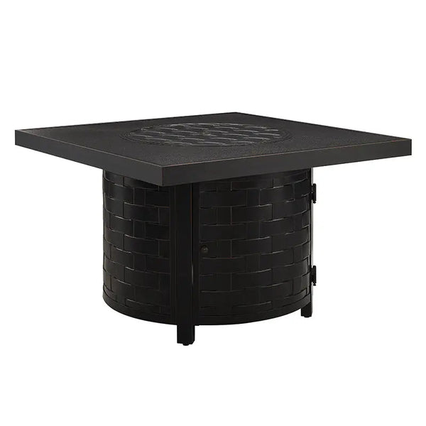 Henley 40' Round Aluminum Basketweave Convertible Gas Fire Pit Table