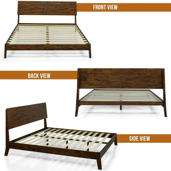 Serenity Solid Wood Bed Frame - close-up