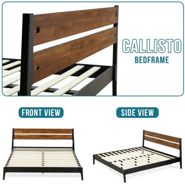 Callisto Solid Wood Bed Frame - dimensions