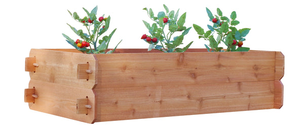 Timberlane Gardens Raised Garden Bed Kit Double Deep (Two 2x4) Select Cedar - side view