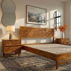 Elara Solid Wood Bed Frame - lifestyle photo