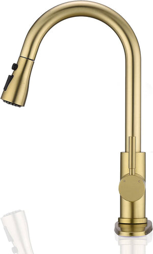 Matte Black Or Brushed Gold Pull Out Spray Kitchen Sink Faucet - alternate view