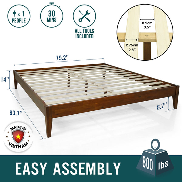 Mervyn Solid Wood Bed Frame - detail view