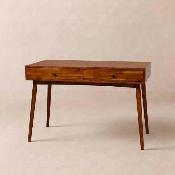 Acacia Lagom 48' Solid Wood Work Desk with Drawers for Functional Home Office