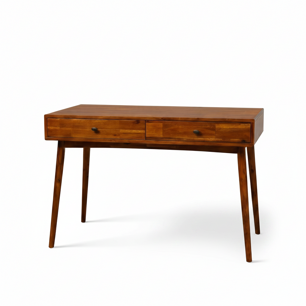 Acacia Lagom 48" Solid Wood Work Desk with Drawers for Functional Home Office