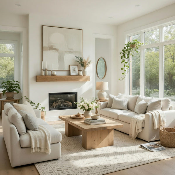 Modern Farmhouse Fireplace Mantel - detail view