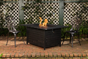 Longmont 48' Rectangular Aluminum Convertible Gas Fire Pit Table - front view