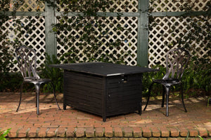 Longmont 48' Rectangular Aluminum Convertible Gas Fire Pit Table - side view