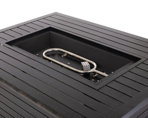 Longmont 48' Rectangular Aluminum Convertible Gas Fire Pit Table - close-up