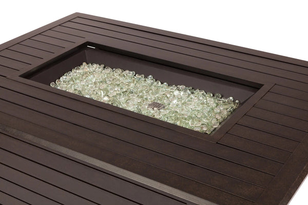 Longmont 48' Rectangular Aluminum Convertible Gas Fire Pit Table - dimensions
