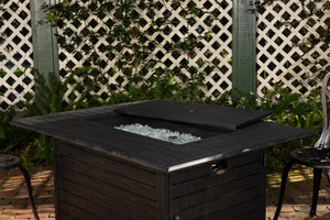 Longmont 48' Rectangular Aluminum Convertible Gas Fire Pit Table - alternate view