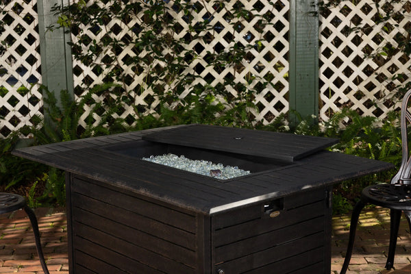 Longmont 48' Rectangular Aluminum Convertible Gas Fire Pit Table - alternate view