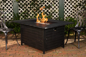 Longmont 48' Rectangular Aluminum Convertible Gas Fire Pit Table - product view