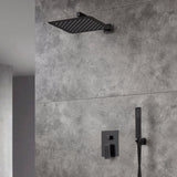 Oil Rubbered Bronze 12-Inch Wall-Mounted Rainfall Shower Faucet System with LED Option