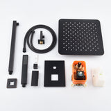 Oil Rubbered Bronze 12-Inch Wall-Mounted Rainfall Shower Faucet System with LED Option