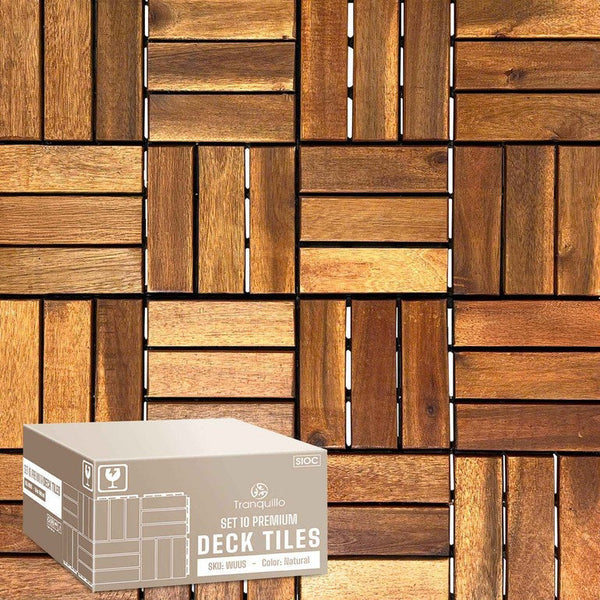 Tranquillo Solid Wood Premium Deck Tiles set 10 for Stylish Outdoor Spaces - in use