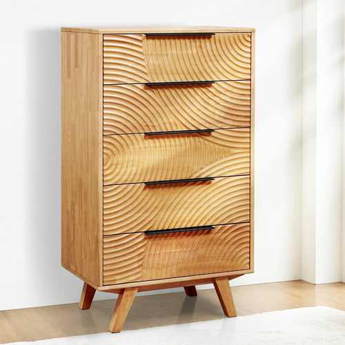 Harmony Solid Wood Dresser with 5 Drawers - front view