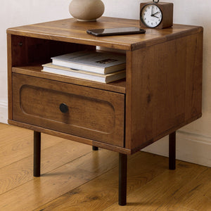 Savana Solid Wood Single-Drawer Nightstand - front view