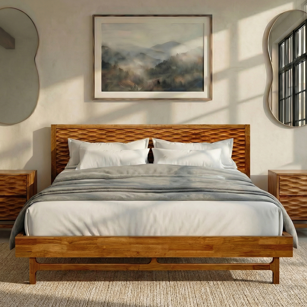 Elara Solid Wood Bed Frame