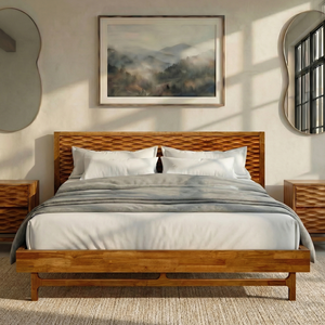 Elara Solid Wood Bed Frame - front view