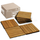 Tranquillo Acacia Deck Tiles 6 Slat Interlocking Decking Tiles set 9 - Indoor & Outdoor Flooring - product view