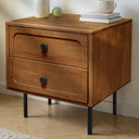 Savana Solid Wood 2-Drawer Nightstand - front view