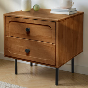 Savana Solid Wood 2-Drawer Nightstand - front view