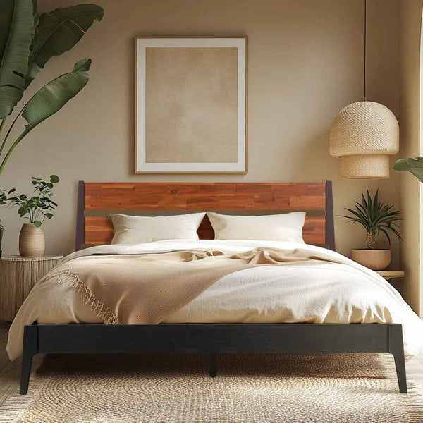 Callisto Solid Wood Bed Frame - front view