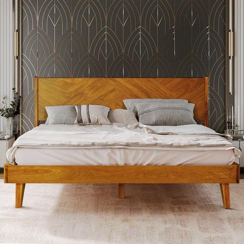 Gazelle Platform Bed Frame With Headboard - front view