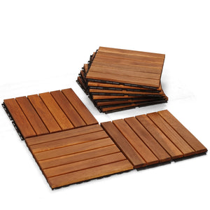 Tranquillo Acacia Deck Tiles 6 Slat Interlocking Decking Tiles set 9 - Indoor & Outdoor Flooring - view 19