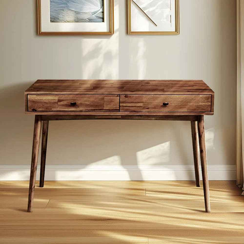 Acacia Lagom 48' Solid Wood Work Desk with Drawers for Functional Home Office - view 11