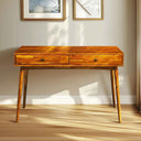 Acacia Lagom 48' Solid Wood Work Desk with Drawers for Functional Home Office - front view