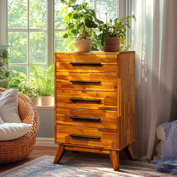 Linea Solid Wood Dresser - side view