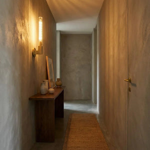 Modern Linear Brass & Glass Wall Light