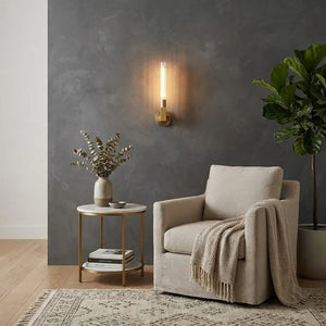 Modern Linear Brass & Glass Wall Light
